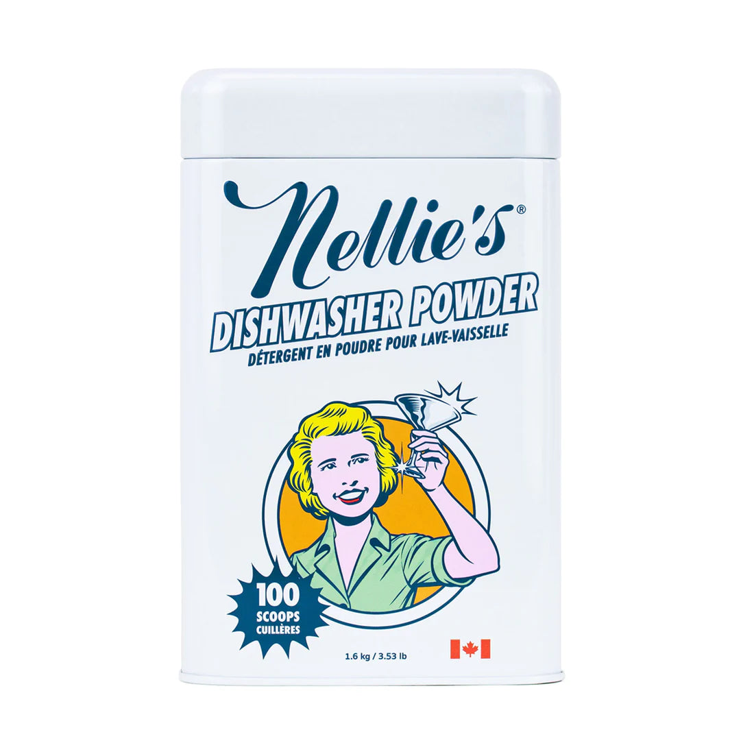 Nellies Dishwasher Powder 100 Scoop Tin